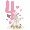 Numéro d'anniversaire 4 Hasenfamilie
