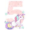 Birthday number 5 unicorn star stars