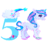 Birthday number 5 unicorn rainbow star