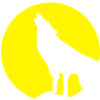 Wolf und Vollmond