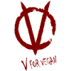 V for vegan red