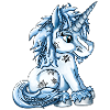 Eisiges Schnee Einhorn fantasy Illustration