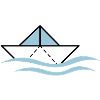 Paper boat on waves