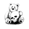 Bear With Skull BlackWhit