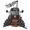 0436 brun / orange, tracteur