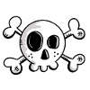 Small skull with crossed bones