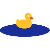 Squeak duck on the lake