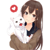 fille avec chat