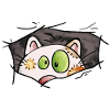 Gatto che fa capolino fuori dal buco - Gatti - Comic