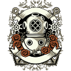 Diver Divers Diving Sea Water Boat Anchor Rose