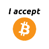 I accept Bitcoins (black font)