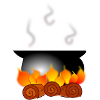 Kessel auf Feuer