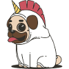 Knuffiger Einhorn Mops