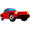 Red, stylish car. Gift