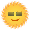 Sun with sunglasses. Gift