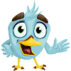 Funny blue bird, gift idea