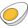 Egg cooked half divided