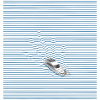 Yacht dans la mer des lignes