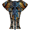 Elefant Symbol bunt