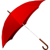 Red umbrella stretched. Gift