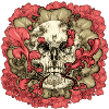Tattooed Skull Flower