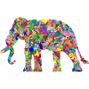 Elefant bunte Farbkleckse Geschenk Geschenkidee