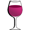 Glass with red wine