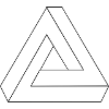 Optical illusion triangle infinity symbol