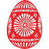 Rotes gemustertes Osterei