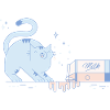 cat with milk