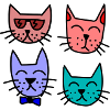 Bunte Katzen
