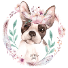 French Bulldog Flowers