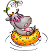 hippo with flower