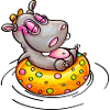 hippo with float