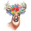 Deer with flowers