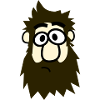 Spectacled beard comic hero