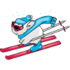 Funny rabbit on skis