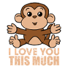 Monkey I Love You This Many Valentine's Day Gift