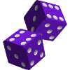Cube purple with white numbers