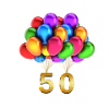 Gaveidé 50 års fødselsdag balloner
