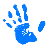Blue handprint