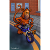 Monkey on a bicycle