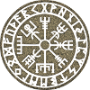 Vegvisir Futhark Runes, Viking Magic Protection Symbol