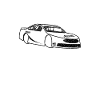 Stock Car Racing car and flag