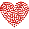 Red heart of little hearts