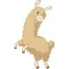 Jumping cartoon alpaca