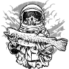 ANGLER AUSTRONAUT - Fischer astronaut gift