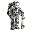 ASTRONAUT SKATER - Astronaut skateboard gift