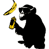 monkey sprayed banana