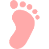 pink footprint foot - baby feet girl child